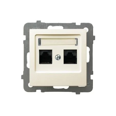 Gniazda-komputerowe - gniazdo komputerowe podwójne białe rj45 kat. 5e gpk-2g/k/m/27 as ospel 