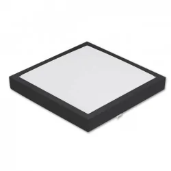 Plafony - 3726 czarny kwadratowy plafon z mikrofalowym czujnikiem ruchu ip44 solen lvt 
