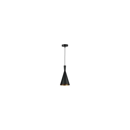 Lampy-sufitowe - czarna lampa wisząca sufitowa ze złotym wnętrzem e27 pinio 0028 lvt 