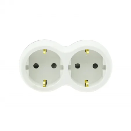 Rozgalezniki - rozg.r-21s/b rozgałęźnik wtyczkowy podwójny schuko uziemienie plastrol 