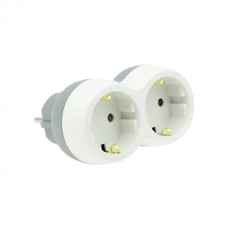 Rozgalezniki - rozg.r-21s/b rozgałęźnik wtyczkowy podwójny schuko uziemienie plastrol 