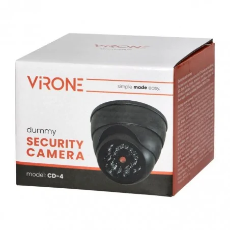 Wideodomofony - cd-4 czarna atrapa kamery monitorującej z podczerwienią cctv bateryjna mini orno 