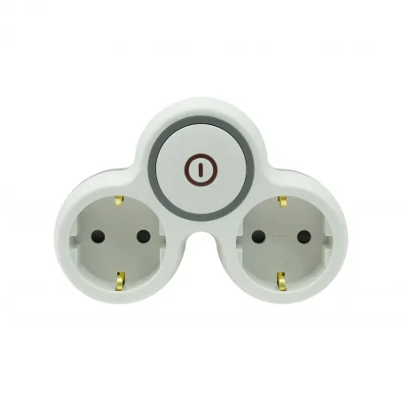 Rozgalezniki - rozg.r-21bws/s/b podwójny rozgałęźnik wtyczkowy z włącznikiem schuko plastrol 