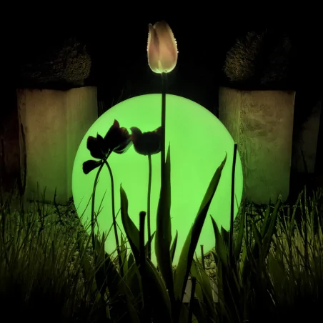 Lampy-kule-ogrodowe - eko1367 kula ogrodowa fi600 z żarówką e27 10w rgb + pilot globo eko-light 
