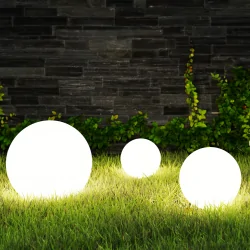 Lampy-kule-ogrodowe - eko1367 kula ogrodowa fi600 z żarówką e27 10w rgb + pilot globo eko-light 