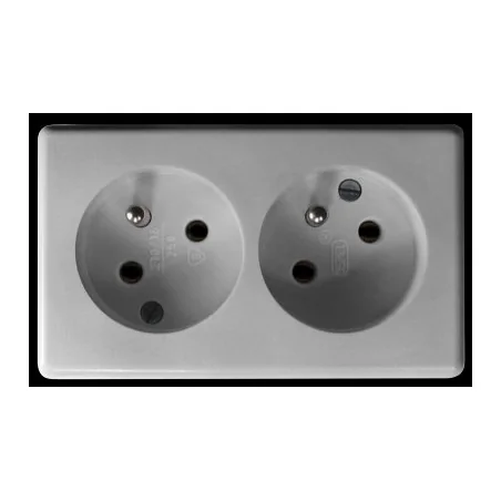 Gniazda-podwojne-natynkowe - gniazdo podwójne z uziemieniem skośne 2x2p+z ip20 kappa ospel 