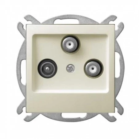 Gniazda-antenowe - gniazdo antenowe rtv-sat z dwoma wyjściami sat ecru impresja gpa-y2s/m/27 ospel 