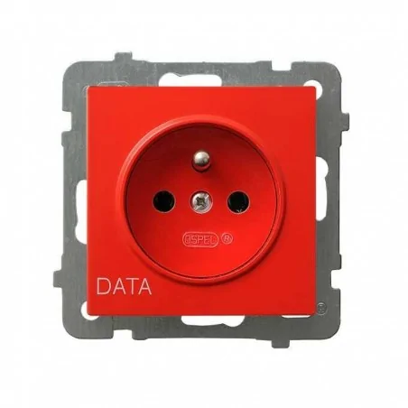 Gniazda-pojedyncze-podtynkowe - gniazdo pojedyncze z uziemieniem data czerwone as gp-1gzd/m/00 ospel 