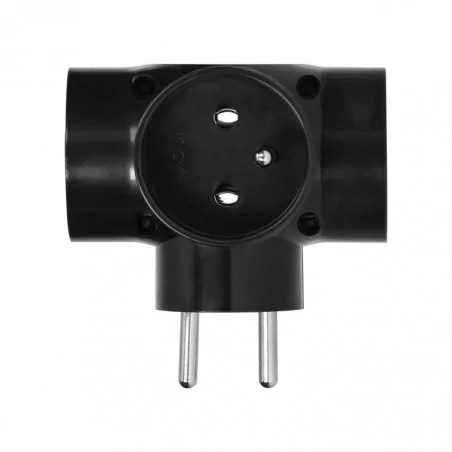 Rozgalezniki - czarny rozgałęźnik na cztery gniazda z uziemieniem 4x2p+z r-48/czarny orno 