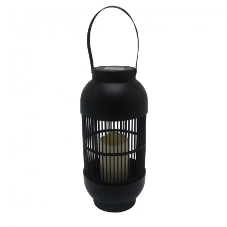 Lampy-solarne - vo2794 latarenka ogrodowa solarna czarna black oval volteno 