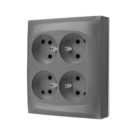 Gniazda-natynkowe - szare gniazdo poczwórne natynkowe acgzn4z/16 simon aquaclick kontakt-simon 
