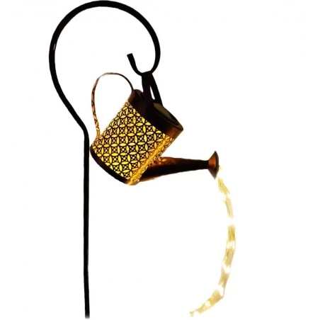 Lampy-solarne - lampa ogrodowa oświetlenie solarne w formie miedzianej konewki z ciepłym światłem ip44 cortina 