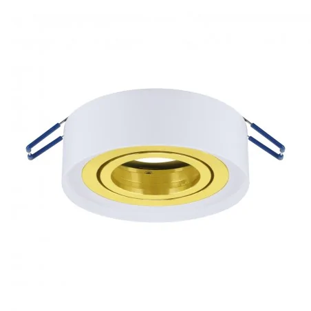 Oprawy-sufitowe-ruchome - 04489 oczko sufitowe biało-złote na żarówkę gu10/mr16 odyn c ideus 