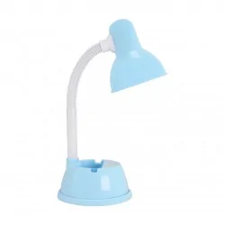 Lampki-biurkowe - 04429 lampka biurkowa niebieska na żarówkę e27 lider ideus 
