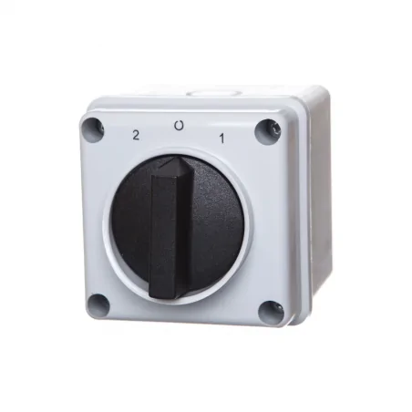 Wylaczniki-awaryjne - łuk e12-73 łącznik krzywkowy - zmiana zasilania  2-0-1 obudowa ip-65 