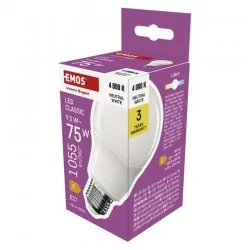 Gwint-trzonek-e27 - zq5e53 żarówka led a60 neutralna 9,5w-75w 4000k 1055lm 3 lata emos 