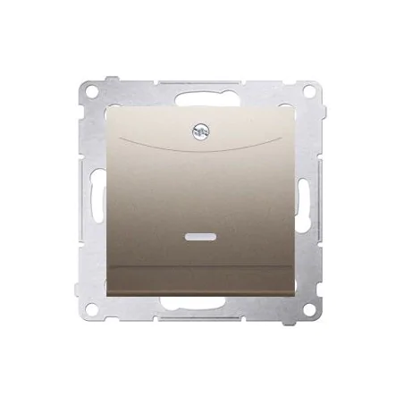 Wlaczniki-hotelowe - włącznik hotelowy podwójny z podświetleniem złoty mat dwh2.01/44 simon 54  kontakt-simon 