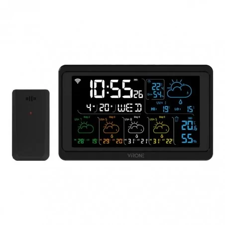 Termometry-i-stacje-pogodowe - wielofunkcyjna stacja pogodowa bezprzewodowa na wi-fi czarna ws-6 orno 