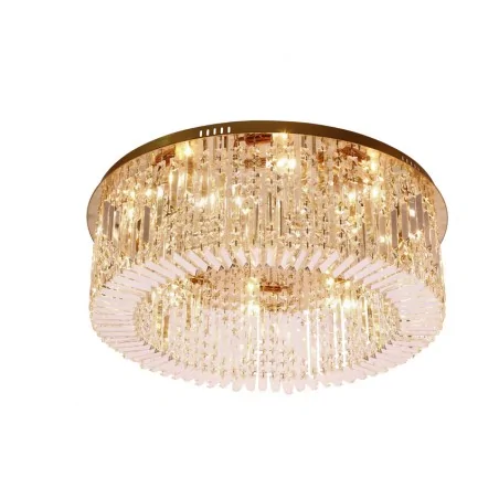 Plafony - złoty plafon w stylu glamour z kryształami 10xe14 maranga 18-33345 candellux 