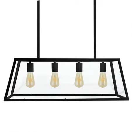 Lampy-sufitowe - czarna lampa wisząca 4x20w e27 il mio finland c polux 