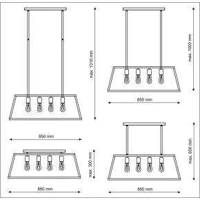 Lampy-sufitowe - czarna lampa wisząca 4x20w e27 il mio finland c polux 