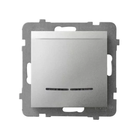 Wlaczniki-hotelowe - włącznik hotelowy srebrny z podświetleniem pomarańczowym łp-15us/m/00 aria ospel 