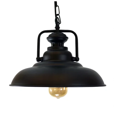 Lampy-sufitowe - lampa sufitowa wisząca w stylu retro żyrandol do kuchni i salonu czarny 20w e27 il mio iceland polux 