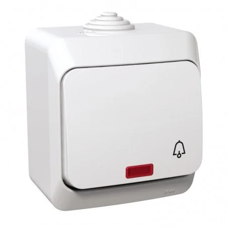 Wlaczniki-i-przyciski-dzwonkowe - przycisk dzwonkowy zwierny natynkowy z podświetleniem ip44 cedar plus wnt-101ysf schneider 