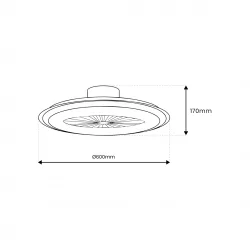Plafony - ml8339 zonda okrągły plafon led z wentylatorem sterowany pilotem 48w milagro eko-light 