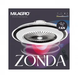 Plafony - ml8339 zonda okrągły plafon led z wentylatorem sterowany pilotem 48w milagro eko-light 