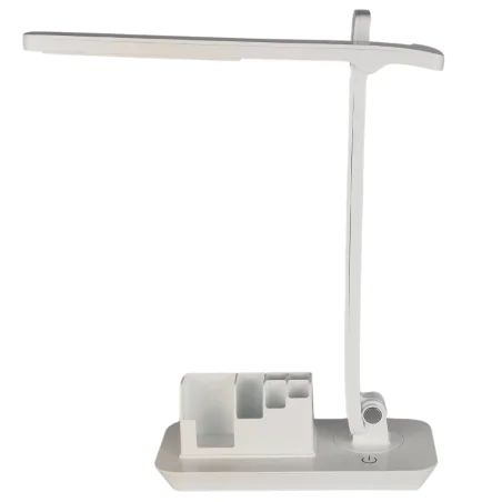 Lampki-biurkowe - lampka led na biurko z organizerem i neutralnym światłem biała 