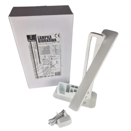 Lampki-biurkowe - lampka led na biurko z organizerem i neutralnym światłem biała 