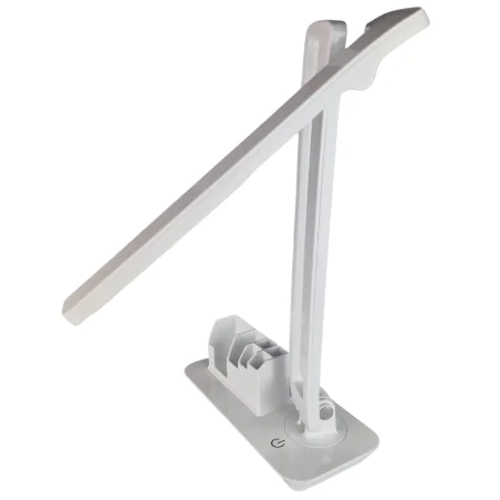 Lampki-biurkowe - lampka led na biurko z organizerem i neutralnym światłem biała 