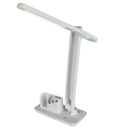 Lampki-biurkowe - lampka led na biurko z organizerem i neutralnym światłem biała 