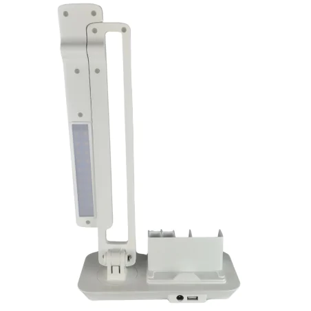 Lampki-biurkowe - lampka led na biurko z organizerem i neutralnym światłem biała 