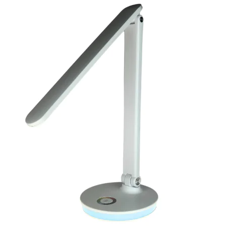 Lampki-biurkowe - lampka biurkowa led z kolorowym światłem w podstawie biała 
