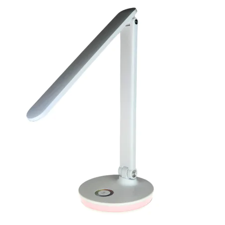 Lampki-biurkowe - lampka biurkowa led z kolorowym światłem w podstawie biała 