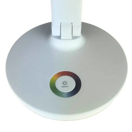Lampki-biurkowe - lampka biurkowa led z kolorowym światłem w podstawie biała 