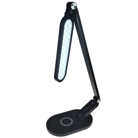 Lampki-biurkowe - lampka biurkowa led czarna z ładowarką i z regulacją światła zen 