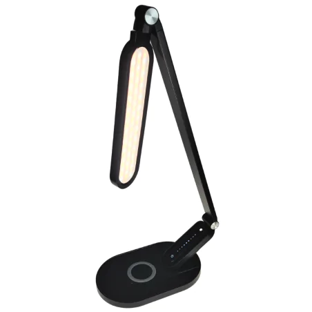 Lampki-biurkowe - lampka biurkowa led czarna z ładowarką i z regulacją światła zen 