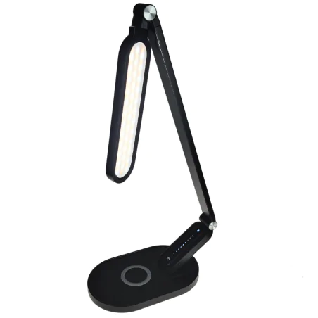 Lampki-biurkowe - lampka biurkowa led czarna z ładowarką i z regulacją światła zen 