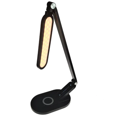 Lampki-biurkowe - lampka biurkowa led czarna z ładowarką i z regulacją światła zen 