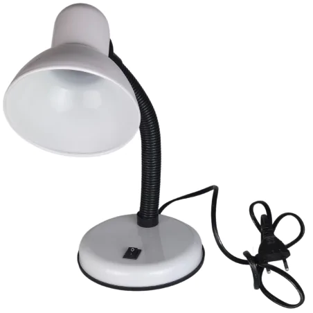 Lampki-biurkowe - lampka biurkowa biała na wymienną żarówkę regulowane ramię sofi 