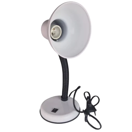 Lampki-biurkowe - lampka biurkowa biała na wymienną żarówkę regulowane ramię sofi 