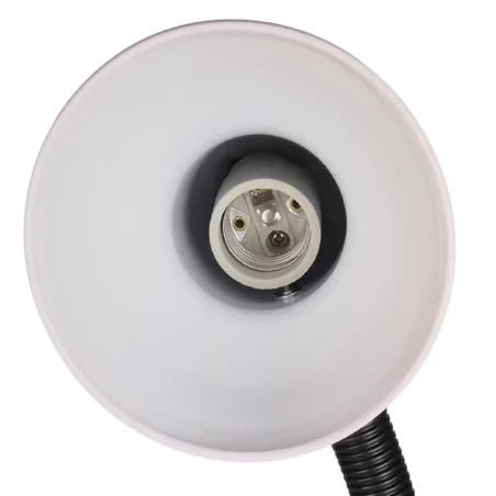 Lampki-biurkowe - lampka biurkowa biała na wymienną żarówkę regulowane ramię sofi 