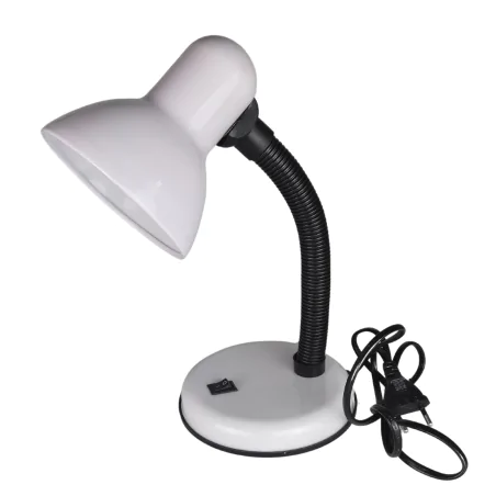 Lampki-biurkowe - lampka biurkowa biała na wymienną żarówkę regulowane ramię sofi 