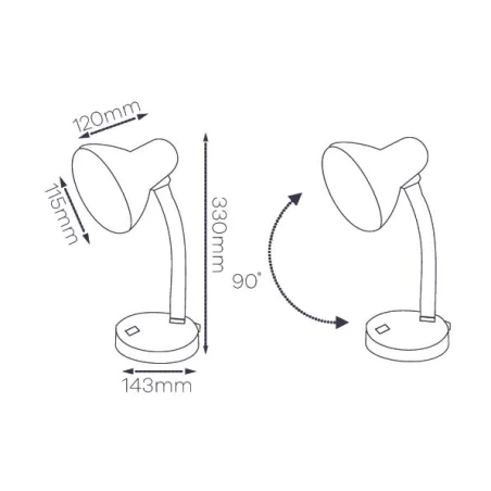 Lampki-biurkowe - lampka biurkowa biała na wymienną żarówkę regulowane ramię sofi 