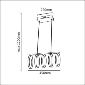 Lampy-sufitowe - lampa wisząca sufitowa led w kolorze białym 3000k 60w il mio flint 5 led polux 