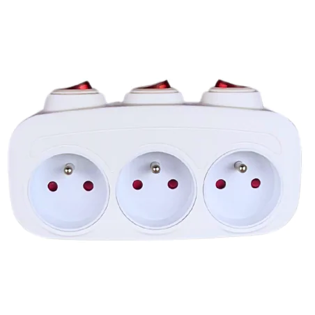 Rozgalezniki - rozgałęźnik elektryczny do gniazdka z 3 wyłącznikami z-10 rum-lux 