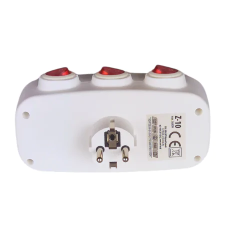 Rozgalezniki - rozgałęźnik elektryczny do gniazdka z 3 wyłącznikami z-10 rum-lux 